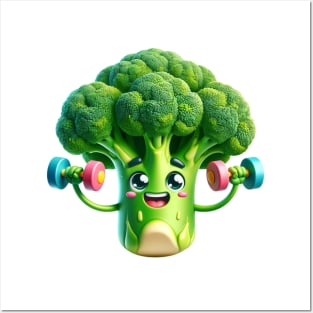 Fit & Fun Broccoli Mascot – Health and Fitness Enthusiast Sticker Posters and Art